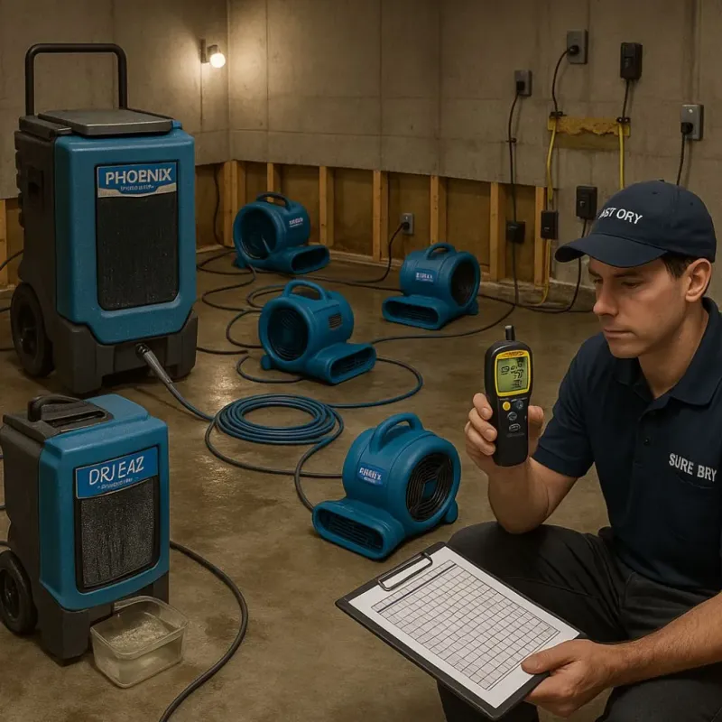 Structural Drying and Dehumidification process in Polk County, MN